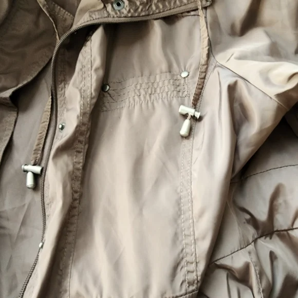 ARMAND THIERY utility raincoat jacket long TAN Size 14/16 - Picture 10 of 16